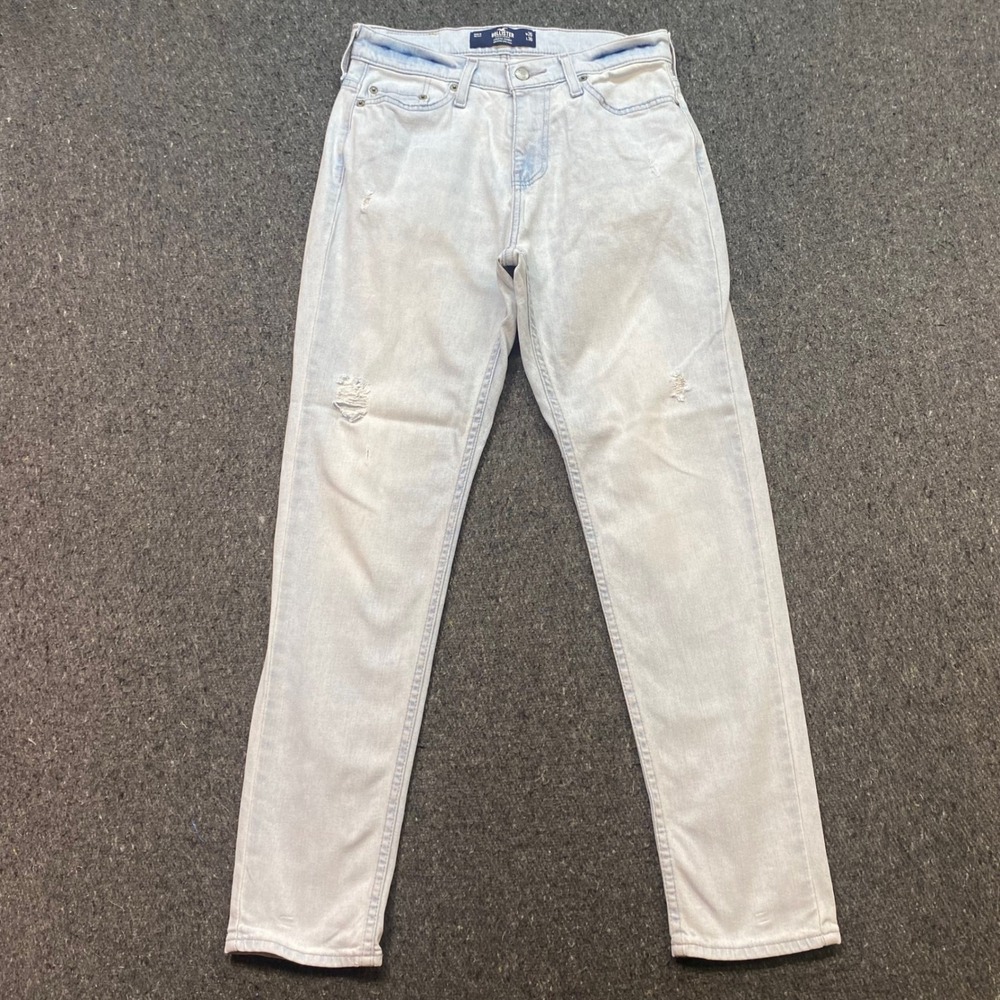 Hollister Athletic Skinny Jeans W26 L30 Mens Light Wash Distressed Skater Denim